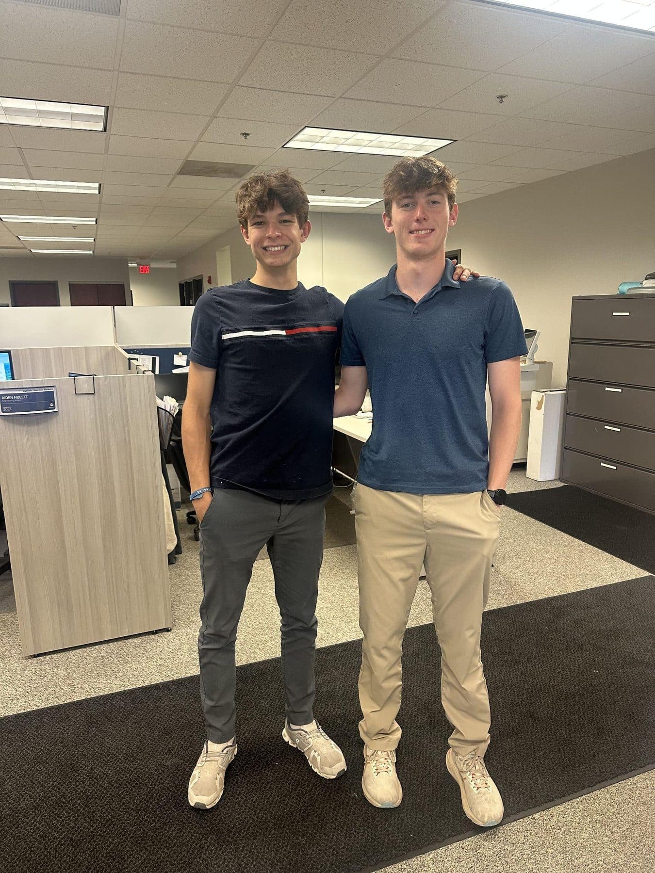Jeffrey and a colleague in the Engineering Resource Association office
